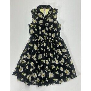 Knit Works girls floral dress size 16 sleeveless lined ruffle